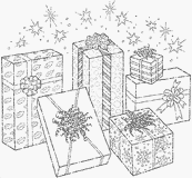 coloriage cadeaux de noel avec noeuds